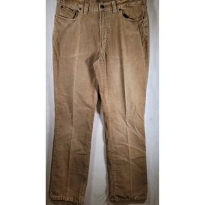 Vtg Polo Ralph Lauren Men's Tan Corduroy Jean Pants Bootcut Size 34x32 Old Patch